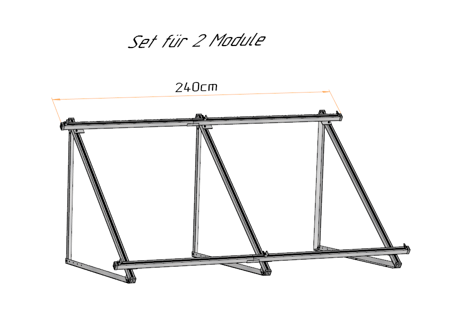 Solarmodul Aufständerung Wandhalterung 40°-60° PV Halterung Hochkant