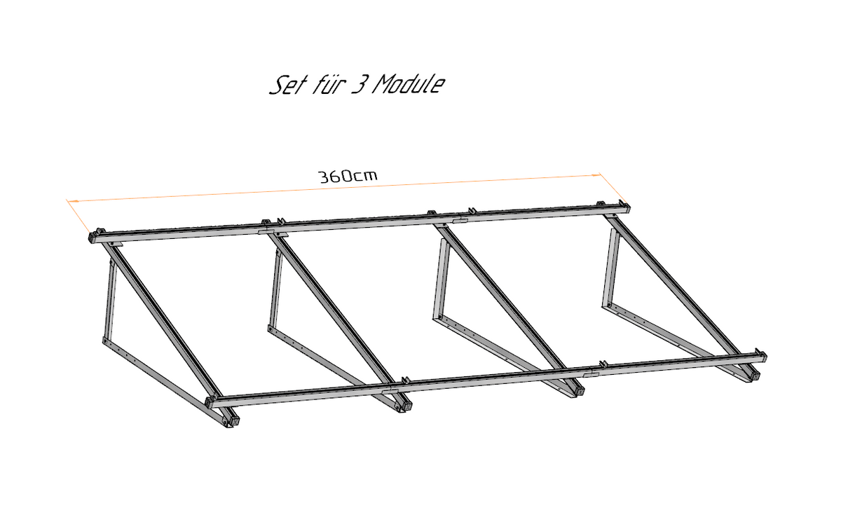 Solarmodul Aufständerung Wandhalterung 15°-25° PV Halterung Hochkant