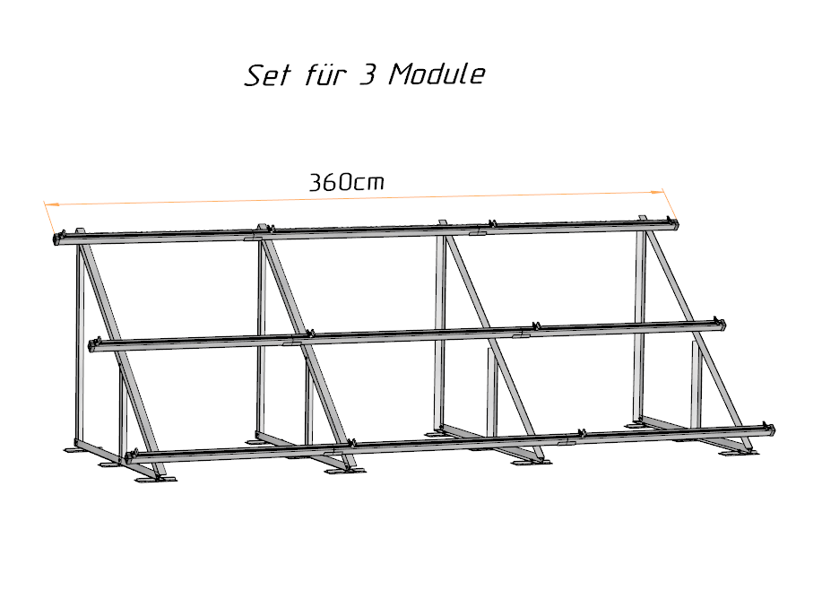 Solar Solarmodul Wandhalterung Bodenhalterung (hochkant) 40° / 50° Trapez