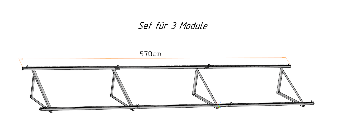 Solarmodul Aufständerung Wandhalterung 25°-40° PV Halterung 2-6 Module