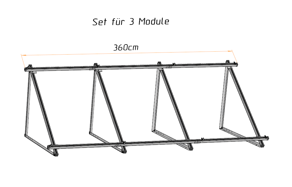 Solarmodul Aufständerung Wandhalterung 40°-60° PV Halterung Hochkant