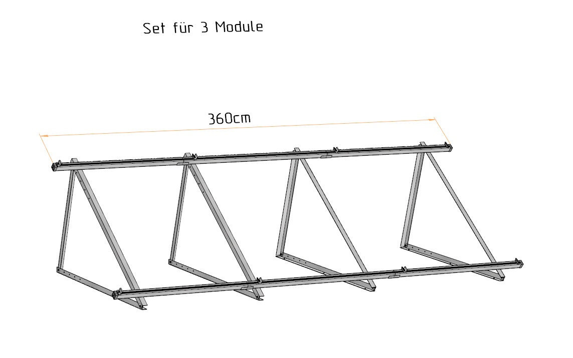 PV Solarmodul Halterung Aufständerung Hochkantmontage 35°-50°