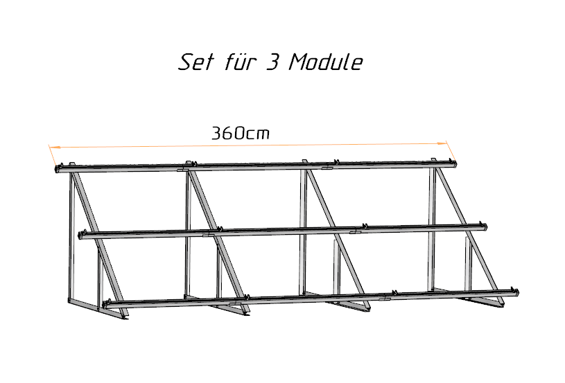 Solar Solarmodul Wandhalterung Bodenhalterung (hochkant) 40° / 50°