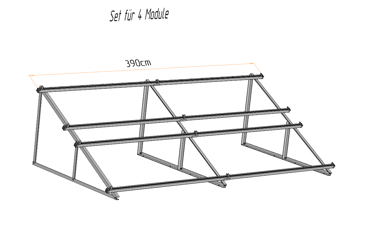 PV Solarmodul Halterung Aufständerung 30° / 60° Doppelt Quer 2-10 Module