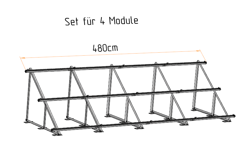 Solar Solarmodul Wandhalterung Bodenhalterung (hochkant) 40° / 50° Trapez
