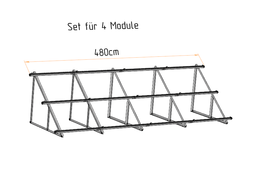 Solar Solarmodul Wandhalterung Bodenhalterung (hochkant) 40° / 50°