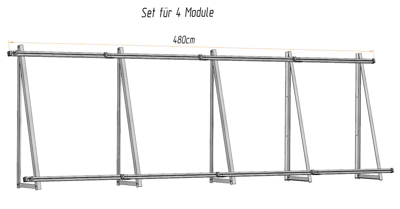 Solar Solarmodul Wand- / Bodenhalterung (hochkant) 15°/75°