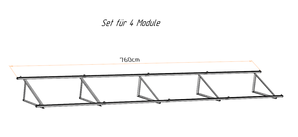 Solarmodul Aufständerung Wandhalterung 25°-40° PV Halterung 2-6 Module