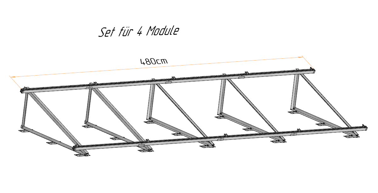 Solar Solarmodul Wand- / Bodenhalterung (hochkant) 20°/70°