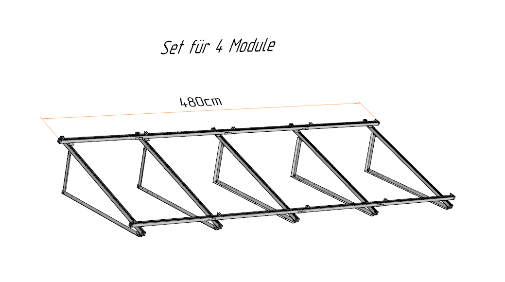 Solarmodul Aufständerung Wandhalterung 15°-25° PV Halterung Hochkant