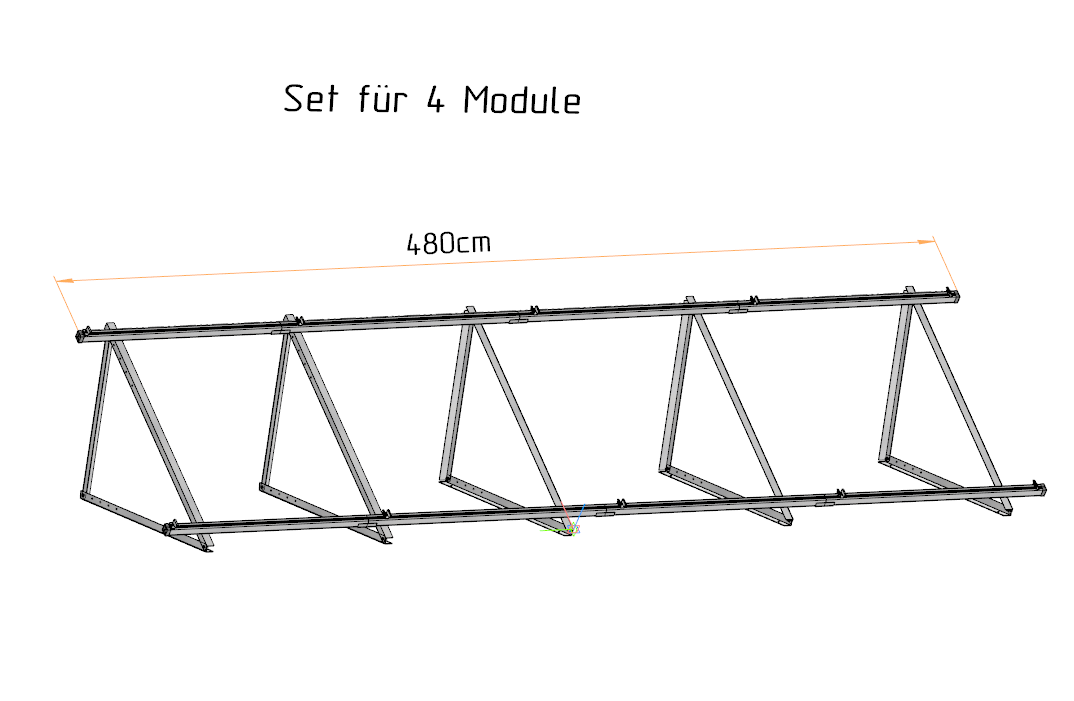 PV Solarmodul Halterung Aufständerung Hochkantmontage 35°-50°
