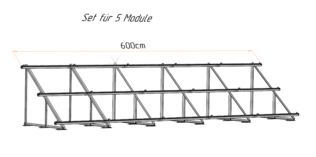 Solar Solarmodul Wandhalterung Bodenhalterung (hochkant) 40° / 50° Trapez