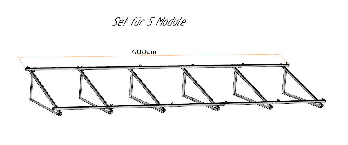 Solarmodul Aufständerung Wandhalterung 15°-25° PV Halterung Hochkant