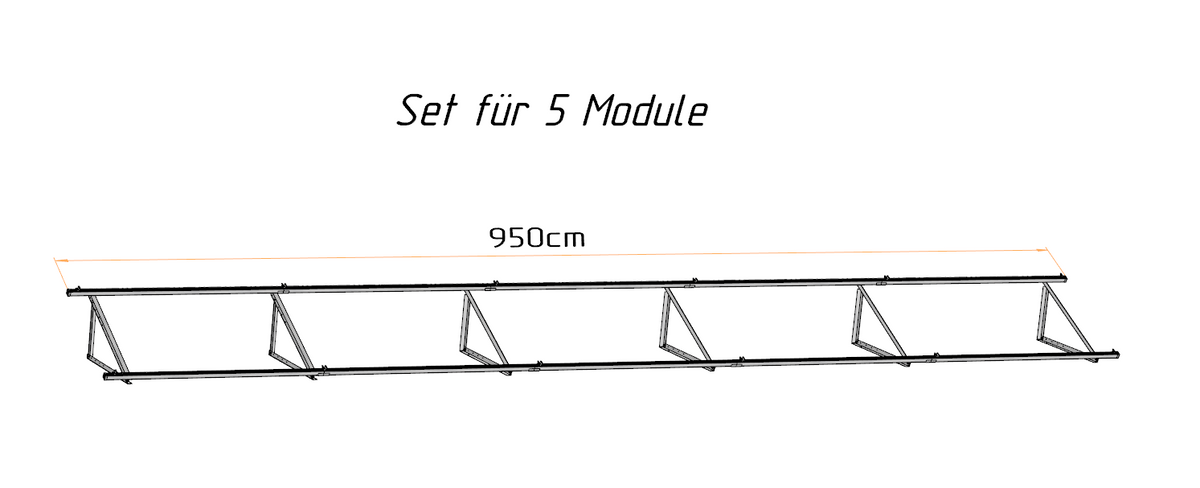 Solarmodul Aufständerung Wandhalterung 25°-40° PV Halterung 2-6 Module