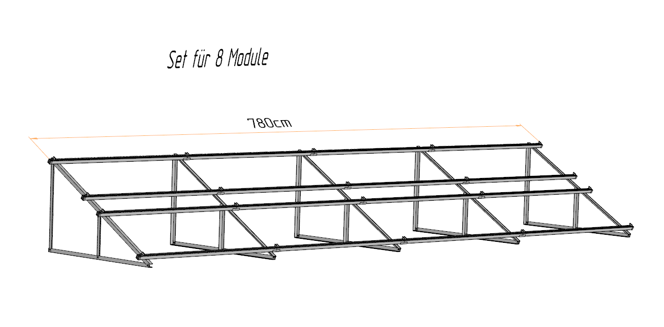 PV Solarmodul Halterung Aufständerung 30° / 60° Doppelt Quer 2-10 Module