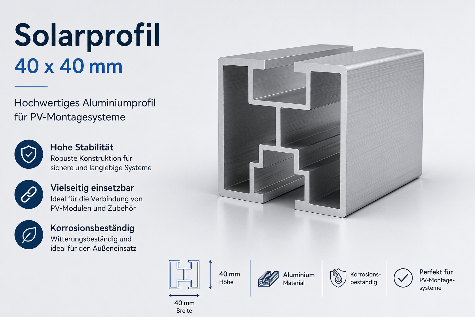 PV Solarmodul Wandhalterung Bodenhalterung (hochkant) 20° / 70°